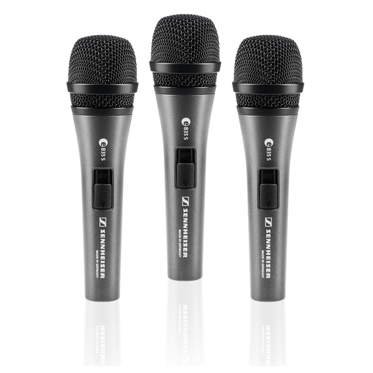Sennheiser e835s Cardioid Vocal Microphone 3 Pack
