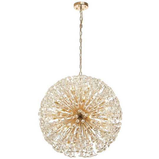 Luminosa Salisbury Ceiling Pendant 80cm Sphere 24 Light G9 French Gold, Crystal