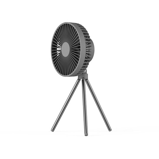 Outdoor Tripod Fan usb Rechargeable Camping Desk Fan Portable Ceiling Fan with 3 Speeds Adjustable for Home Office Camping Picnic,model:Grey 4000mAh