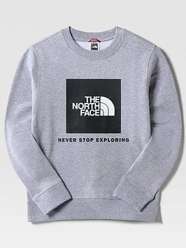 Boys, THE NORTH FACE Kids Box Crew - Light Grey Heather, Light Grey Heather, Size S=7-8 Years