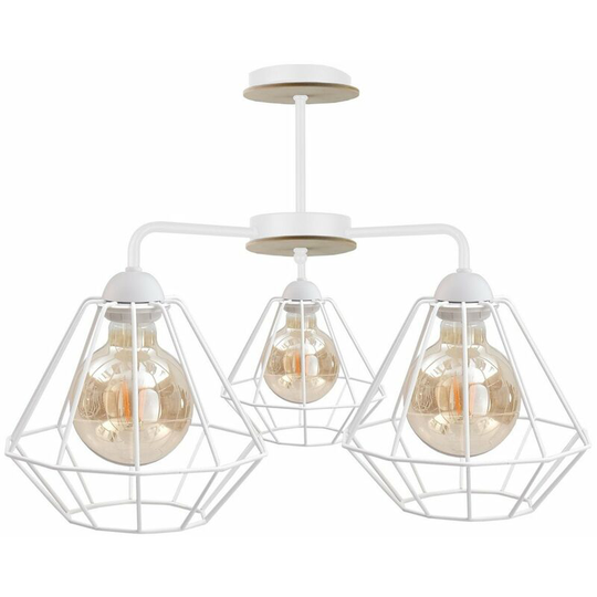 Keter Foskal Semi Flush Light White, Wood, 44cm, 3x E27