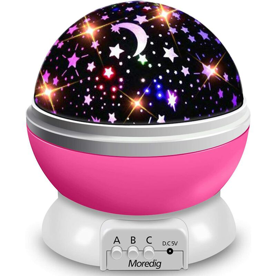 FVO - Star Projection Night Light, Kids Night Light 360° Rotation Lamp Projector Light Ceiling, Led Baby Night Light 4 Color Modes, Gift for Baby,