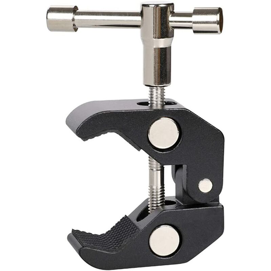 Camera clamp with 1/4' and 3/8' thread for camera tripod, flashlight, monitor, bike mount, motorcycle mount, sports camera mount