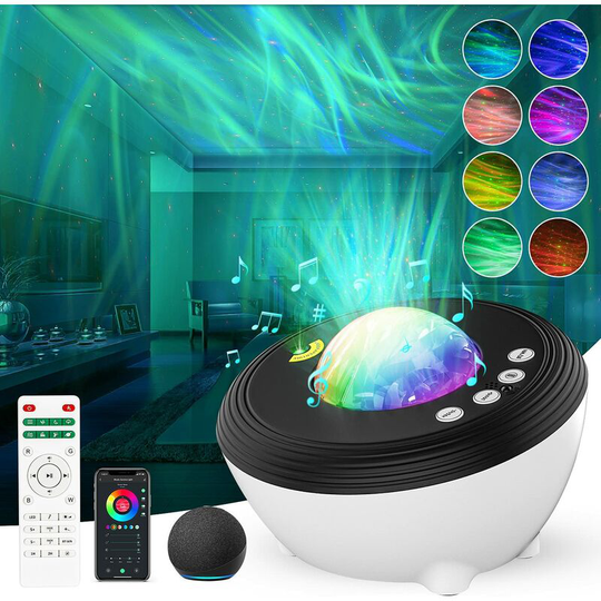 Aurora Projector Night Lights: Compatible with Alexa and Smart app, Star Projector With Remote Control, White Noise, Timer and Bluetooth