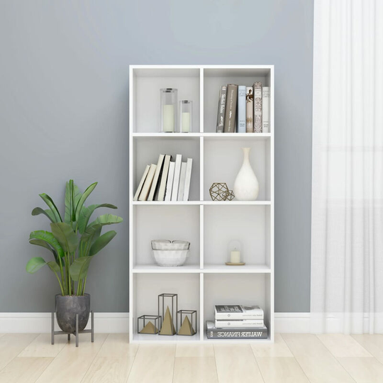 Asupermall - Book Cabinet/Sideboard High Gloss White 66x30x130 cm Chipboard