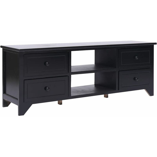 Tv Cabinet Black 108x30x40 cm Solid Paulownia Wood Vidaxl Black
