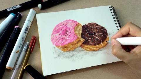 Alcohol Based Ink Markers: Food Drawing and Illustration