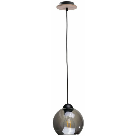 Keter Wood Dome Pendant Ceiling Light Black, 15cm, 2x E27