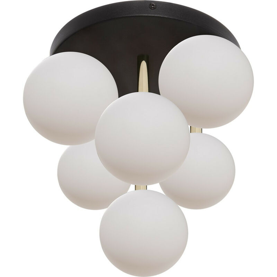 Zumaline Ali Cluster Globe Ceiling Light, Black, Gold, x G9