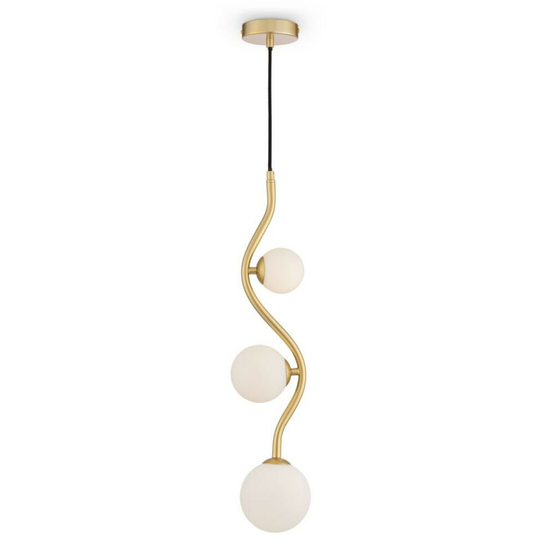 Maytoni Modern - Uva Modern Uva 3 Light Gold Pendant Ceiling Light Glass Shade