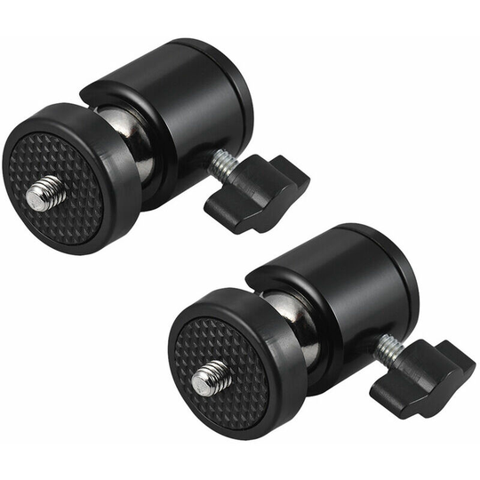 2pcs 360 Degree Rotatable Mini Tripod Ball Head With 1/4 Screw Base Mount For Camera dlsr Camcorder led Light Stand, model: 2PCS