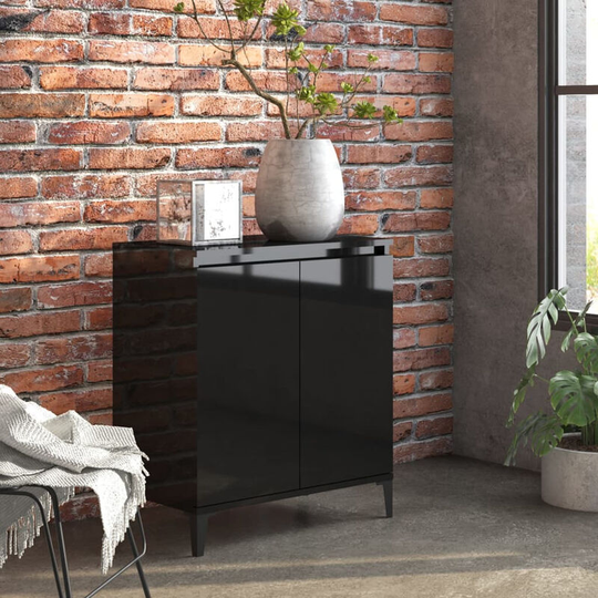 Sideboard High Gloss Black 60x35x70 cm Chipboard