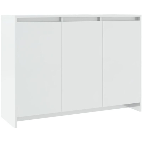 Sideboard High Gloss White 102x33x75 cm Engineered Wood Vidaxl White