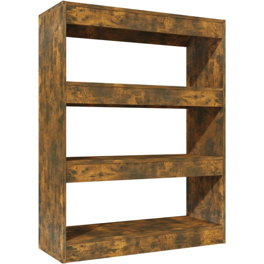 Book Cabinet/Room Divider Smoked Oak 80x30x103 cm Engineered wood Vidaxl Brown