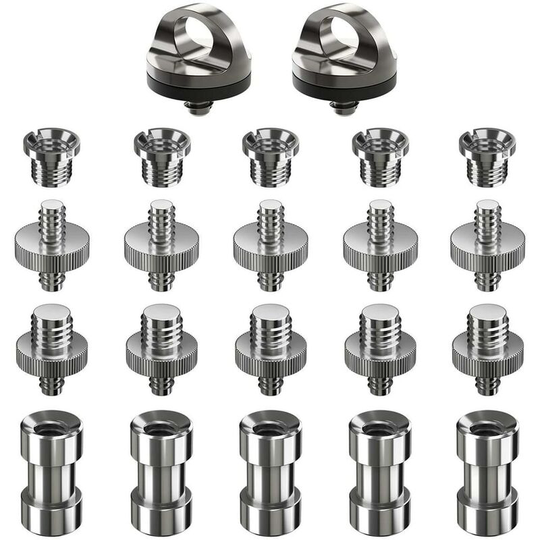 22pcs 1/4 "to 3/8 Threaded Screws Adapter Screw for Camera Strap for Tripod / Monopod / Quick Release Plate SOEKAVIA