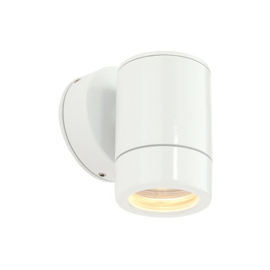 Odyssey - Outdoor Wall Lamp IP65 7W Gloss White Paint & Clear Glass 1 Light Dimmable IP65 - GU10 - Saxby Lighting