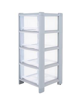 Wham Deep 4-Drawer Storage Unit - Light Grey