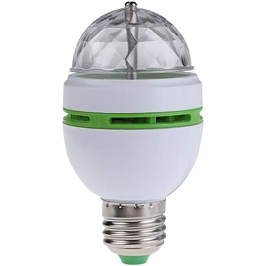 Aougo - led party light, rotating disco light, disco light effects, automatic rotation, color changing, 3W led bulb, for all lamps with E27 socket,