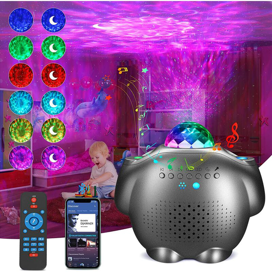 Thsinde - Star Sky Projector, 4 in 1 Dynamic led Projector Lamp, 32 Projection Effects Galaxy Projector Adjustable Timer Night Light for Baby Kids