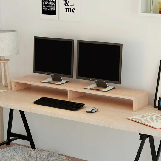 Topdeal - Monitor Stand Chipboard 118x23.5x9 cm Beige VDTD09965