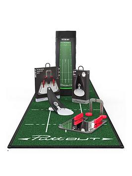 Puttout Studio Set (Plain Box Containing Stone Premium Trainer, Mid Green Mat, Mirror System)