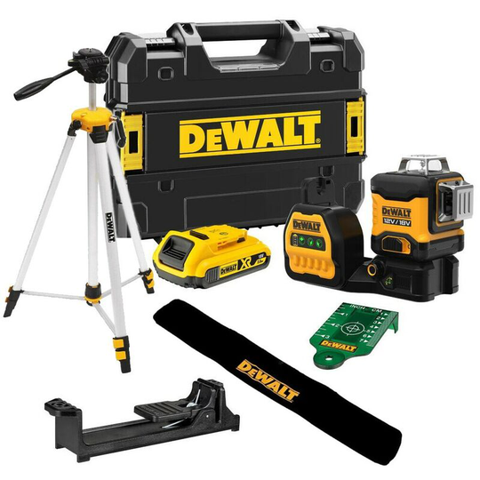 Dewalt DCE089D1G18 3 x 360° Green Multi Line Laser 12V 18V 1 x 2.0Ah + Tripod