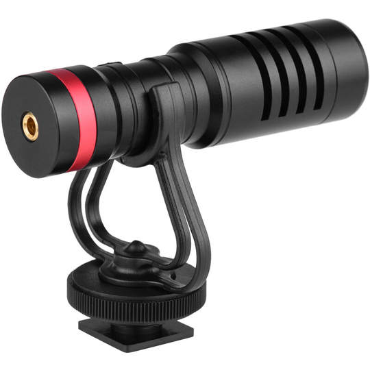 Cardioid Directional Condenser Microphone with Anti-Shock Mount 3.5mm trs and trrs Audio Output Cables Sponge Windshield Furry Windshield for