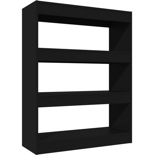 Book Cabinet/Room Divider Black 80x30x103 cm Engineered wood Vidaxl Black