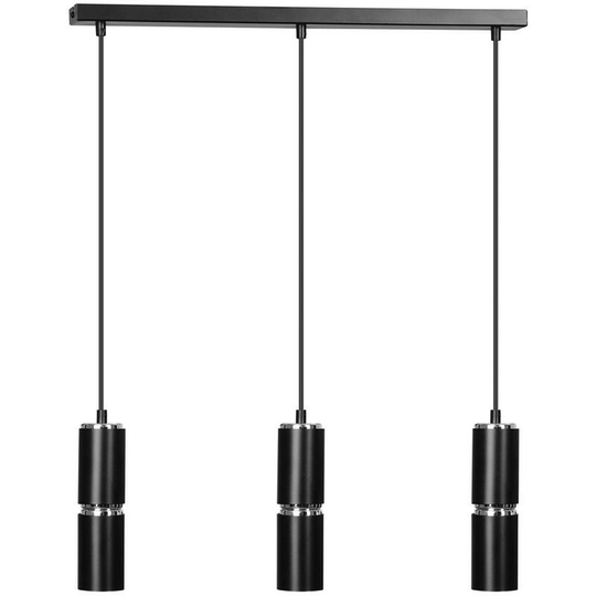Emibig Lighting - Emibig Modesto Black Bar Pendant Ceiling Light 3x GU10