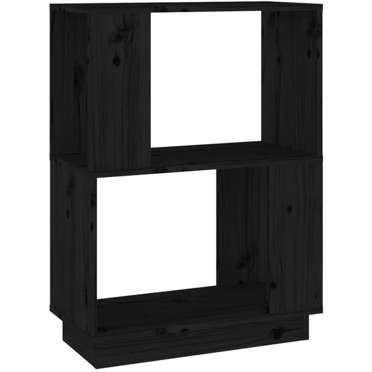Book Cabinet/Room Divider Black 51x25x70 cm Solid Wood Pine Vidaxl Black