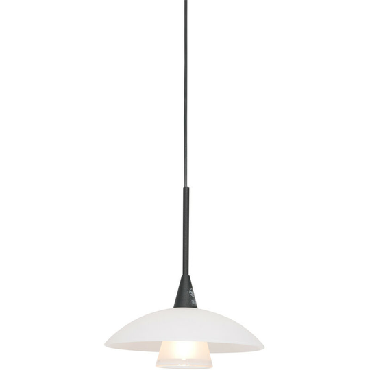 Sienna Tallerken Dome Pendant Ceiling Lights Matt Black Fixture, Glass White Matt, Transparent Matt