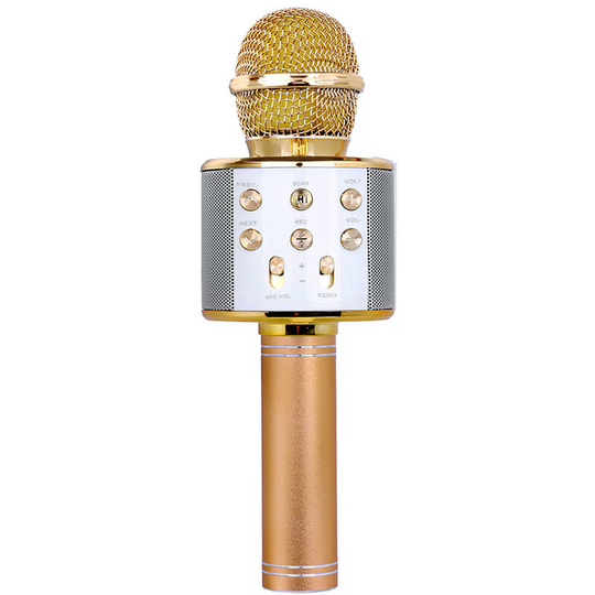 Asupermall - Professional bt Wireless Microphone Karaoke Speaker ktv Music Player Singing Recorder Handheld Microphone Gold,Gold - Gold
