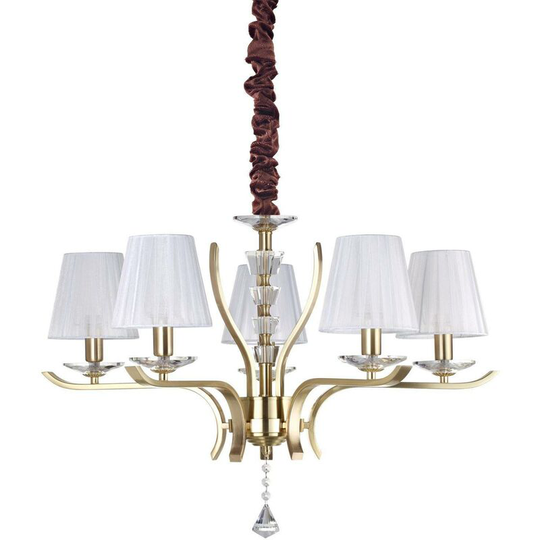 Ideal Lux Pegaso - 5 Light Multi Arm Pendant Light Satin Brass