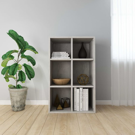 Topdeal - Book Cabinet/Sideboard Concrete Grey 66x30x97.8 cm Chipboard VDFF31375_UK