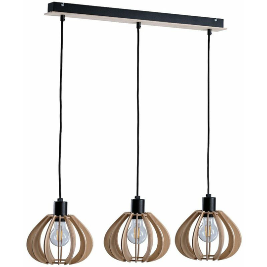 Keter Nicolet Bar Pendant Ceiling Light Black, 62cm, 3x E27