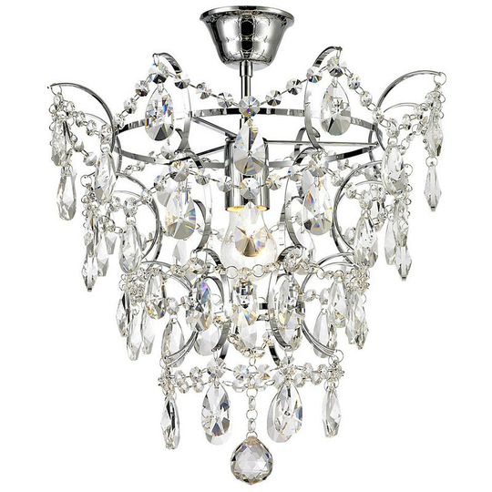 Zumaline Fusion Ceiling Light, Chrome, 1x E27