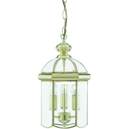 Searchlight Lanterns - 3 Light Ceiling Lantern Pendant Polished Brass, E14