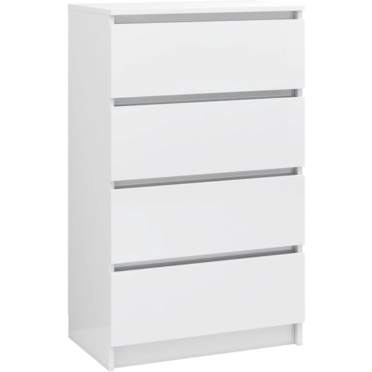 Sideboard High Gloss White 60x35x98.5 cm Engineered Wood vidaXL - White