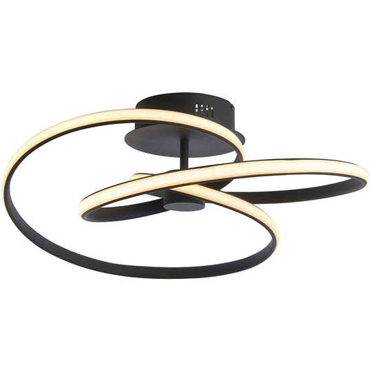 Endon Dune Modern Designer led Semi Flush Light Swirl Textured Black Finish