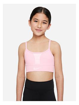 Nike Older Girls Dri-FIT Indy Seamless Sports Bra - Light Pink, Light Pink, Size Xl=13-15 Years, Women
