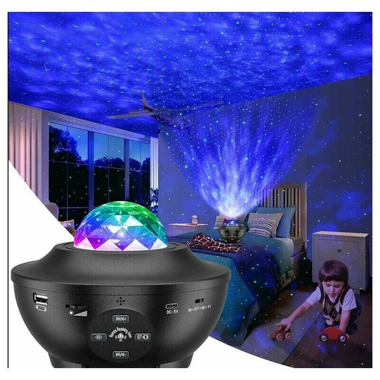 Echoo - Star Sky Projector - Alexa Planetarium led Ceiling Projector with Bluetooth, Remote Control and 10 Modes for Bedroom Decor for Adults and Kids