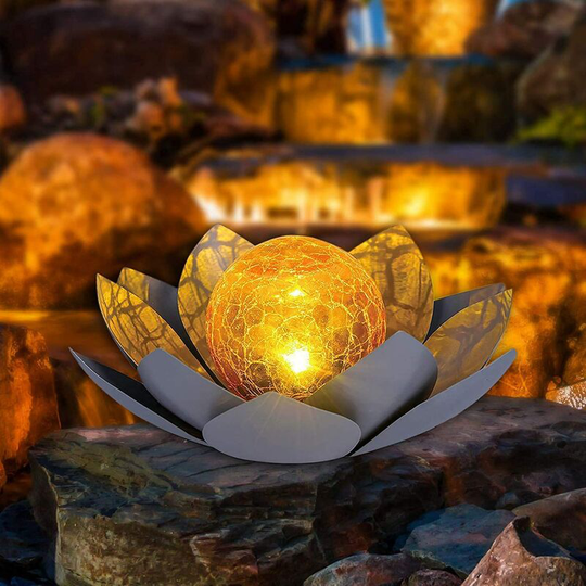 Solar Lotus Flower Light - Solar Powered Rechargeable LED Flower Light - Eco-Friendly Garden Pond Path Light Decorative Garden Light for Lawn,