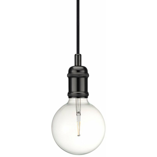 Nordlux Avra Slim Pendant Ceiling Light Black/Chrome, E27