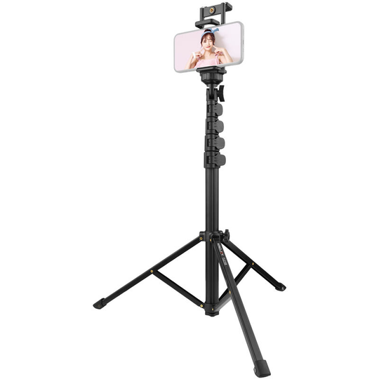 Kingjoy - FL019S Multifunctional Heavy Duty Aluminum Alloy Tripod Photography Light Stand with 1/4 Inch Screw Hole Adjustable Height 5KG Load