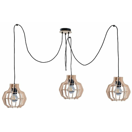 Keter Bento Cluster Pendant Ceiling Light Small Natural, 3x E27