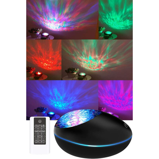 Einemgeld - led Projector Bedside Lamp Simulation Ocean Waves with Remote Control,Timer and Bluetooth Speaker,Kids Night Light Touch Decoration 8