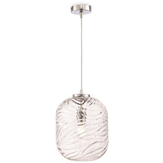 Maytoni Modern - Dunas Modern Dunas Chrome Dome Pendant Ceiling Light Glass Shade
