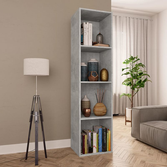 Asupermall - Book Cabinet/TV Cabinet Concrete Grey 36x30x143 cm Chipboard