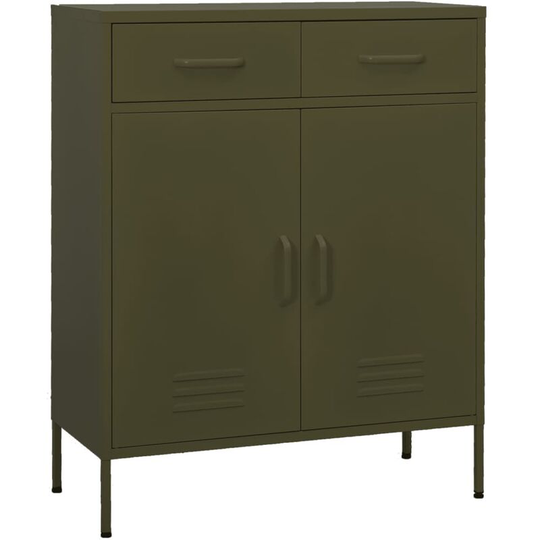 Storage Cabinet Olive Green 80x35x101.5 cm Steel Vidaxl Green