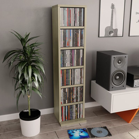 Ebern Designs - Multimedia Open dvd/cd Shelf Cabinet by Brown